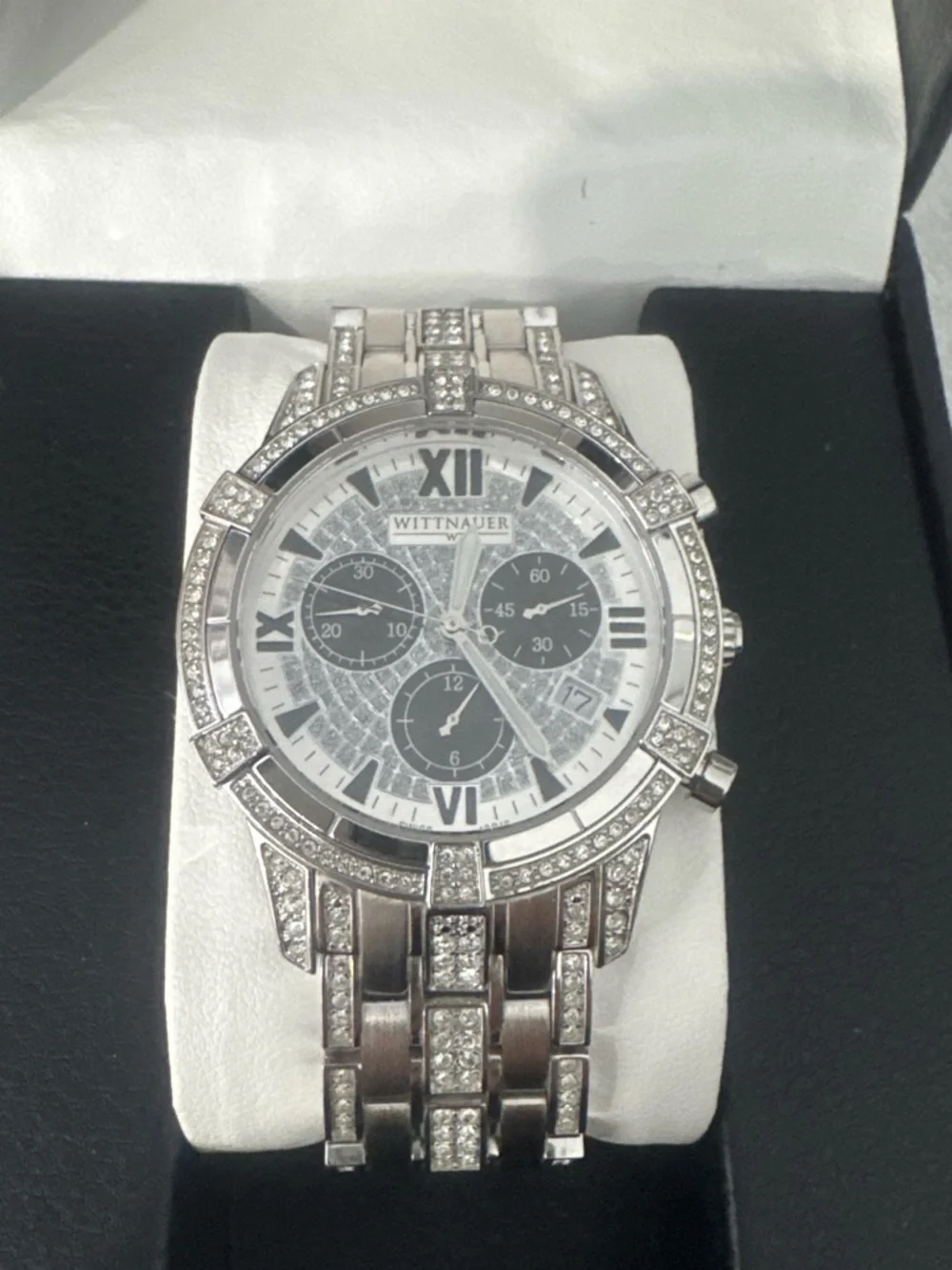 #171 Wittnauer Men’s Silver Crystal Chronograph Watch